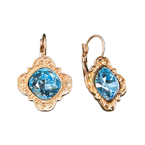 Earrings "Nostalgia III (Aquamarine Blue)" with Swarovski™ crystals